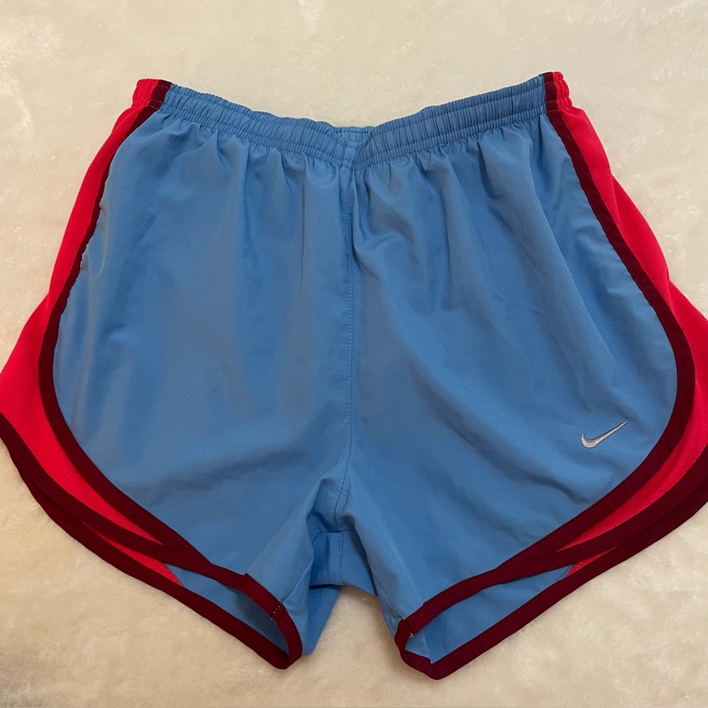 NIKE Blue Red Dri-fit Running Shorts with Built-in Panty Size S